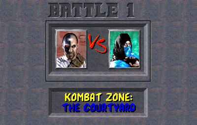 Mortal Kombat versus screen